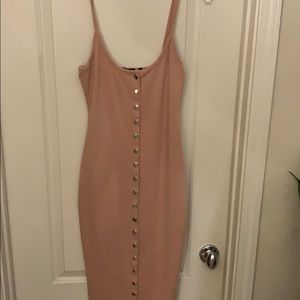 Missguided Nude pink bodycon dress
